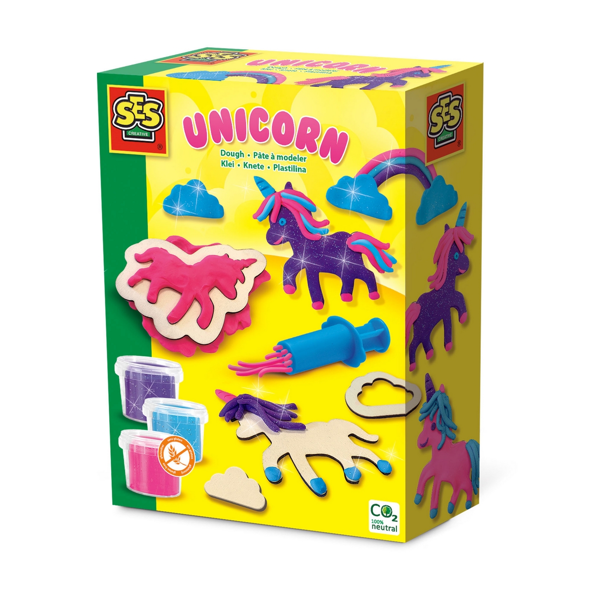 Pasta Modellabile - Unicorni glitterati neon