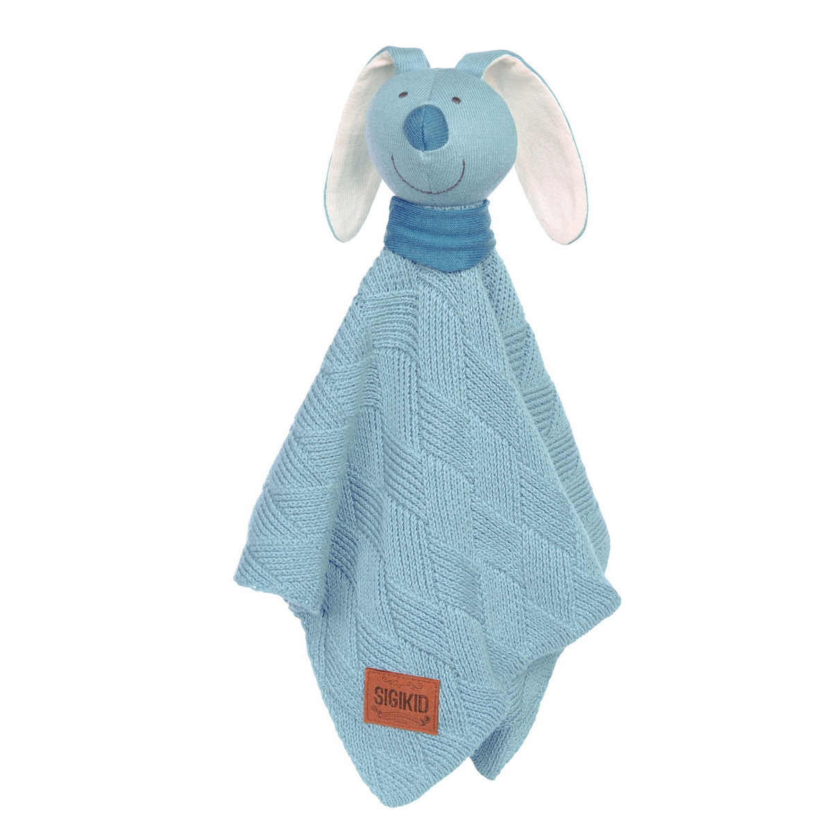 Doudou lavorato a maglia - Coniglio Azzurro
