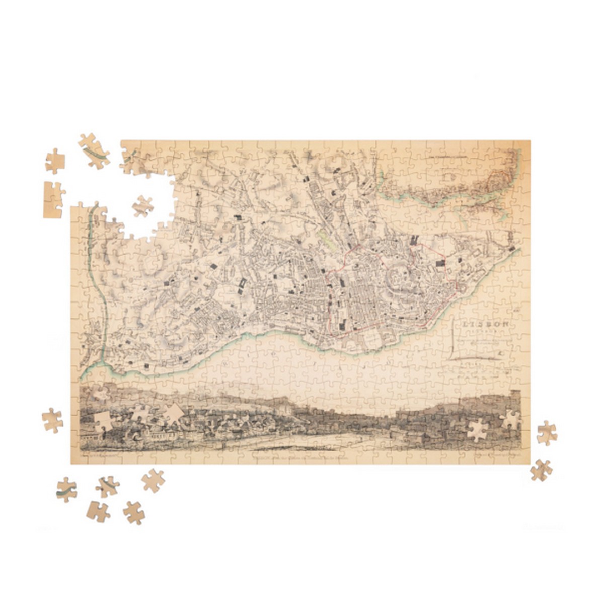 Puzzle Mappa Lisbona Antica