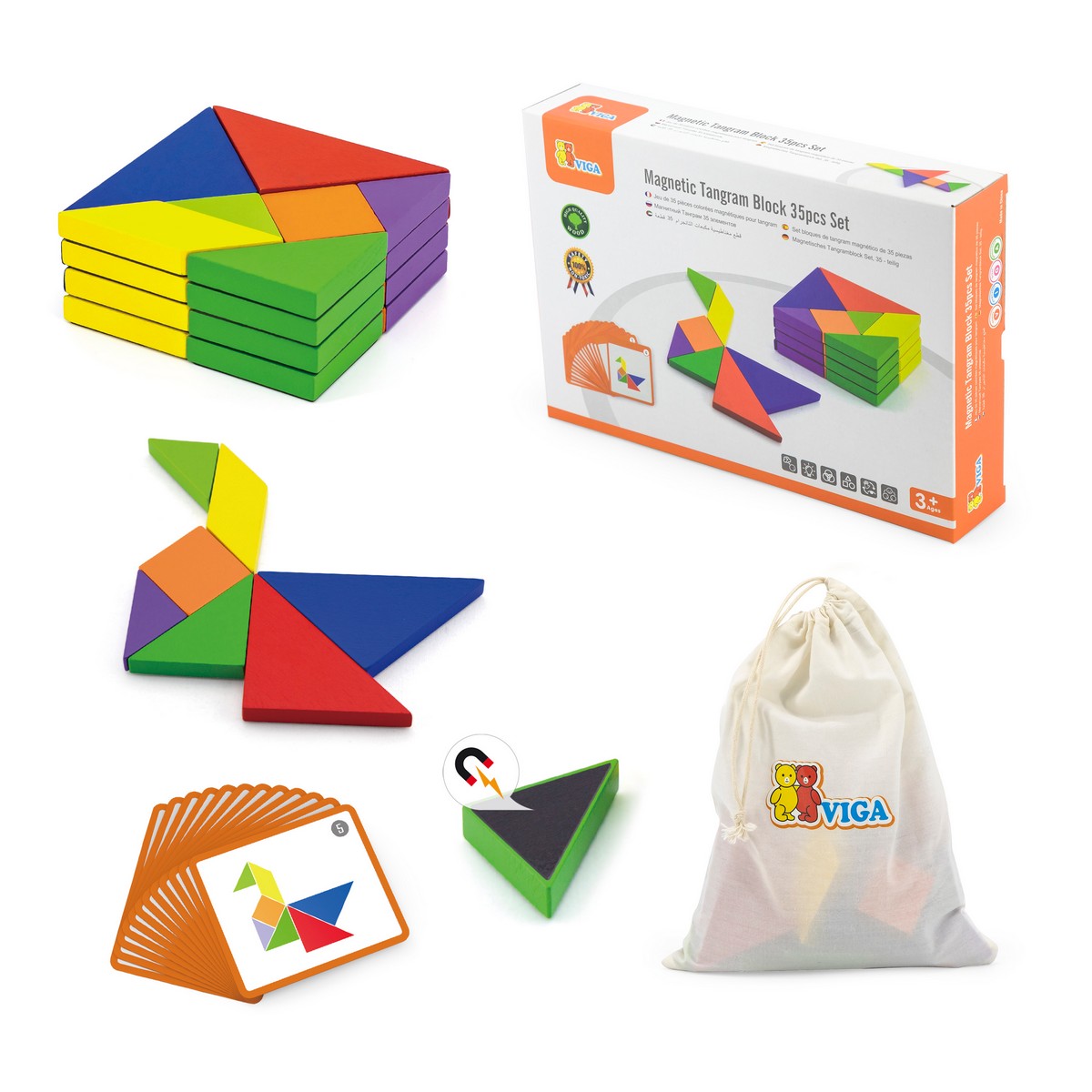 Blocchi Magnetici - Tangram  (35 pz)