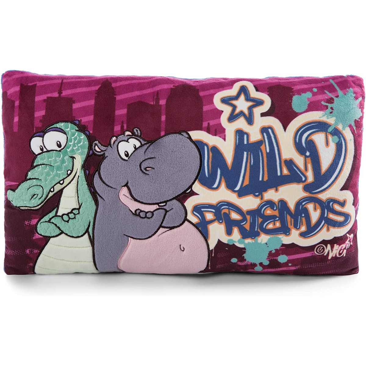 Cuscino Coccodrillo e Ippopotamo Wild Friends