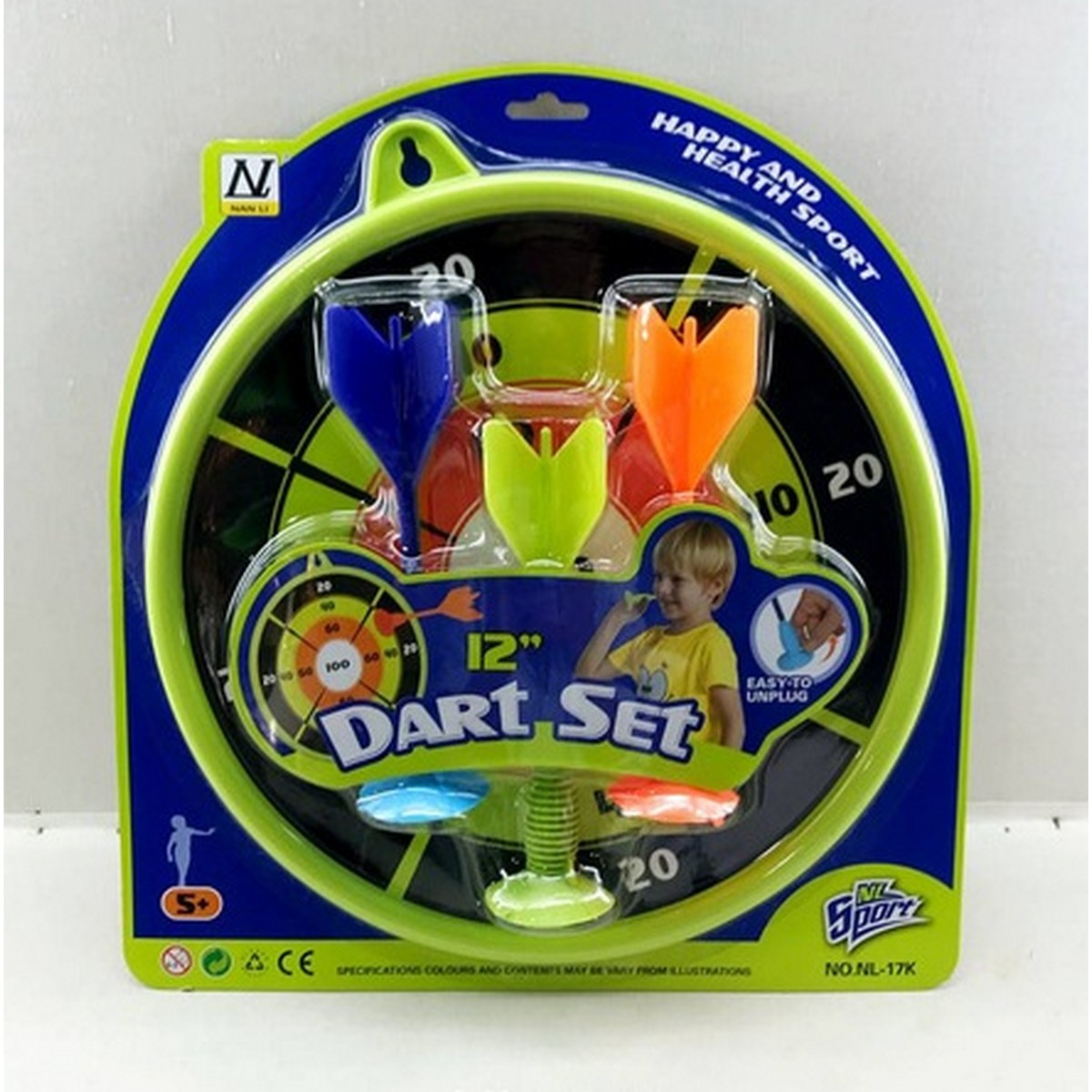 Set Bersaglio e Freccette con Ventosa