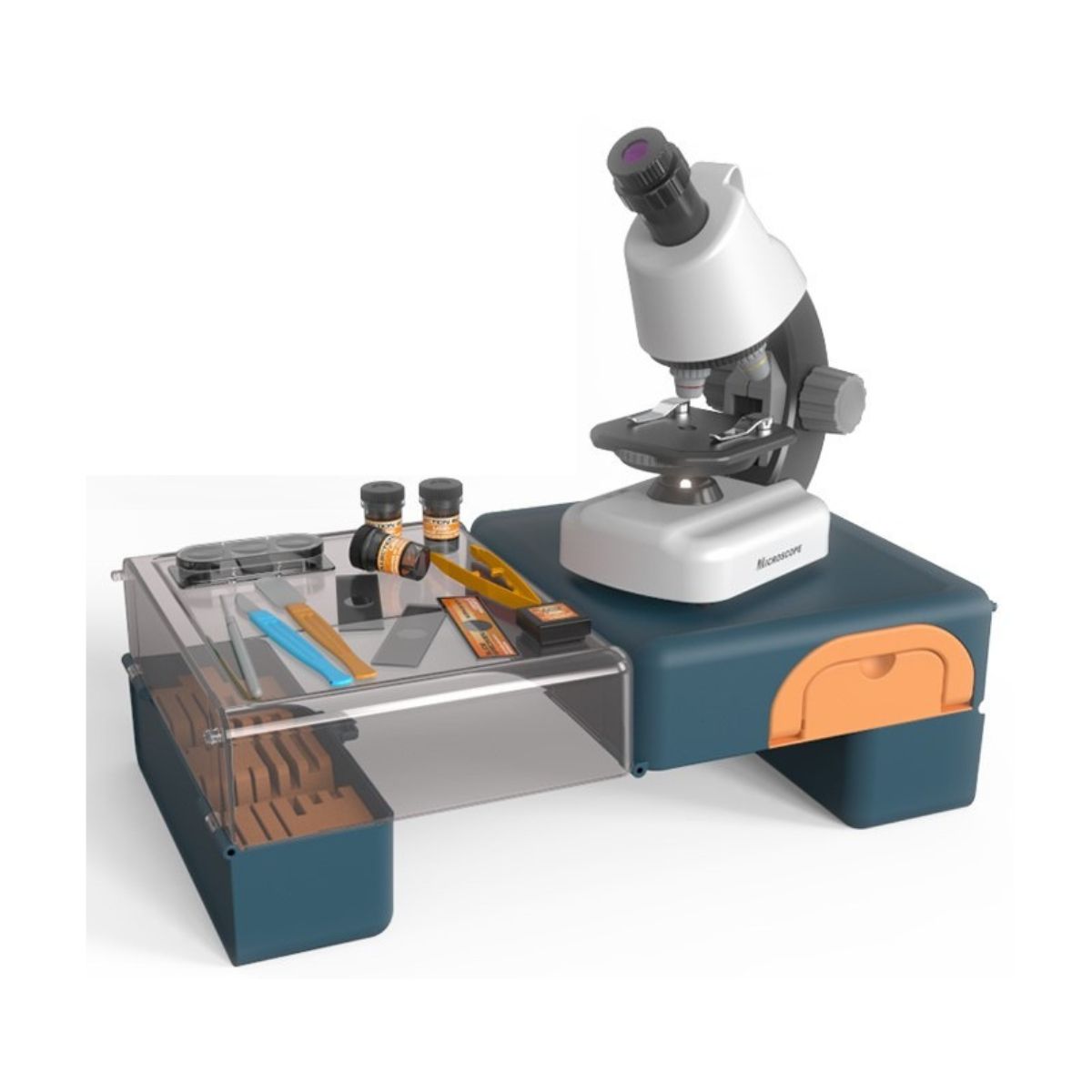 Microscopio Scientifico con Cassettina Pieghevole