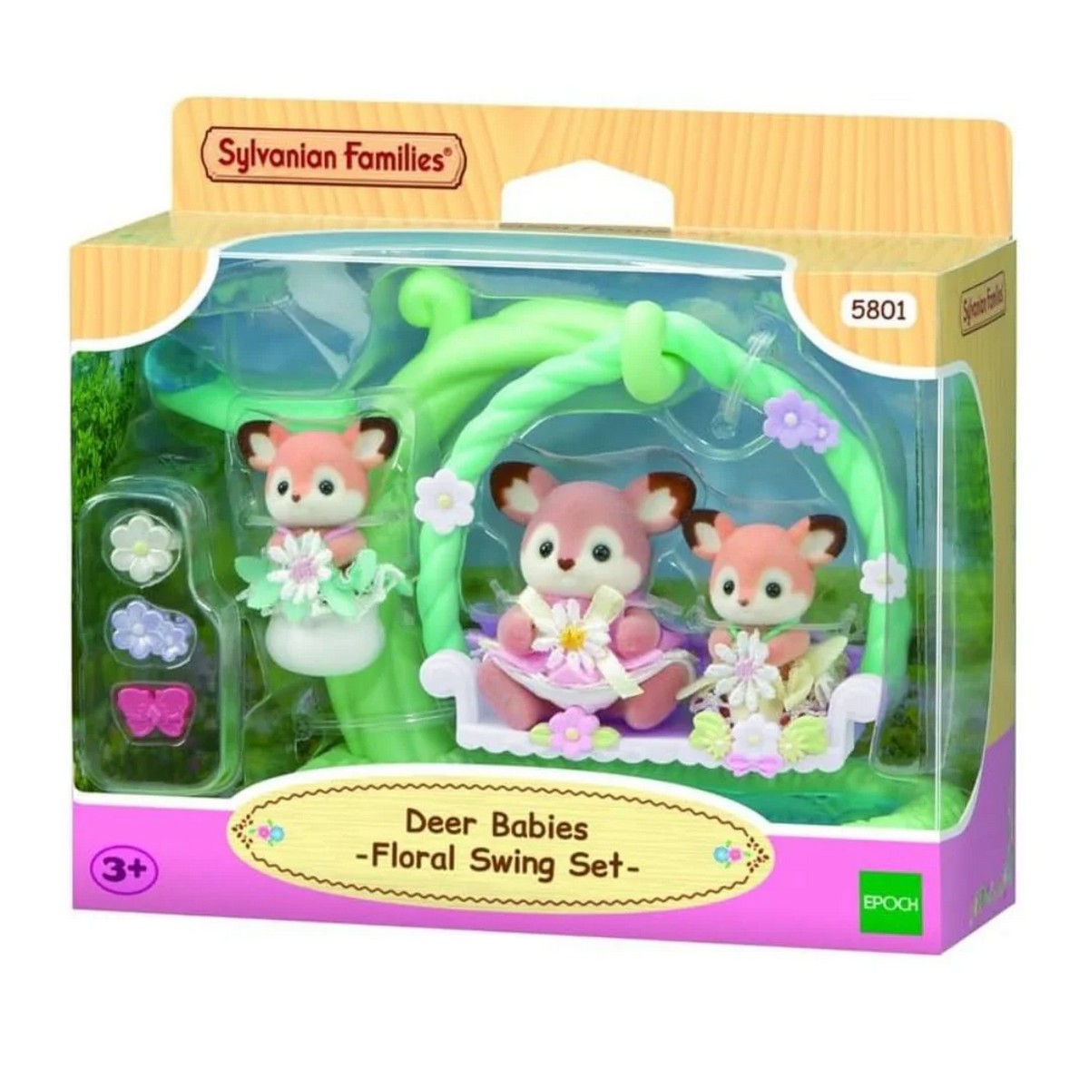 Bebè Cervo con Altalena Floreale