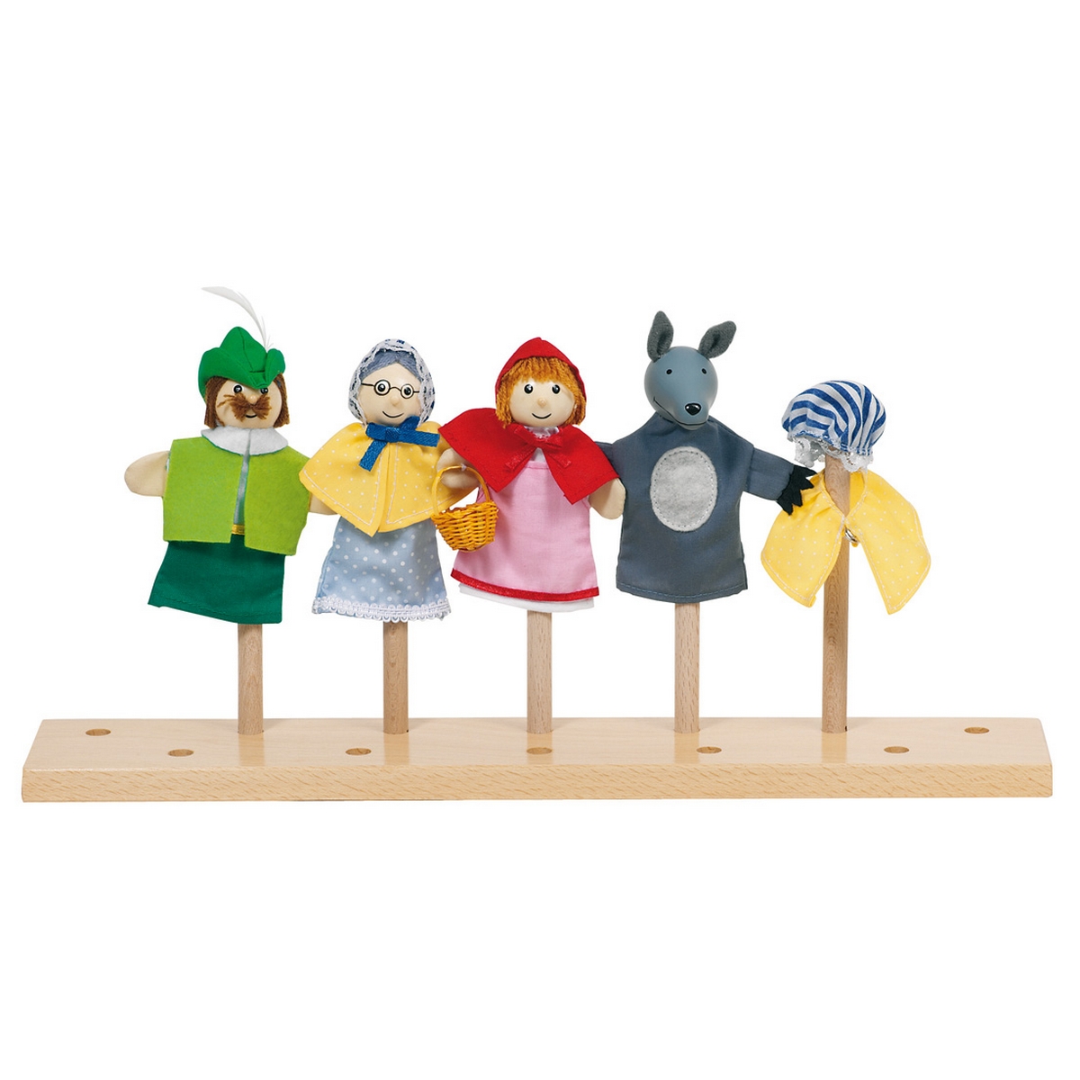 Burattini da dita con testa di legno