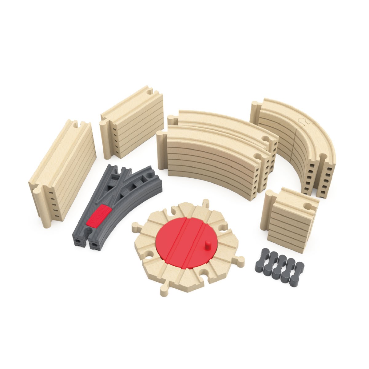 Trenino in Legno - Set Espansione Binari - 50 Pezzi