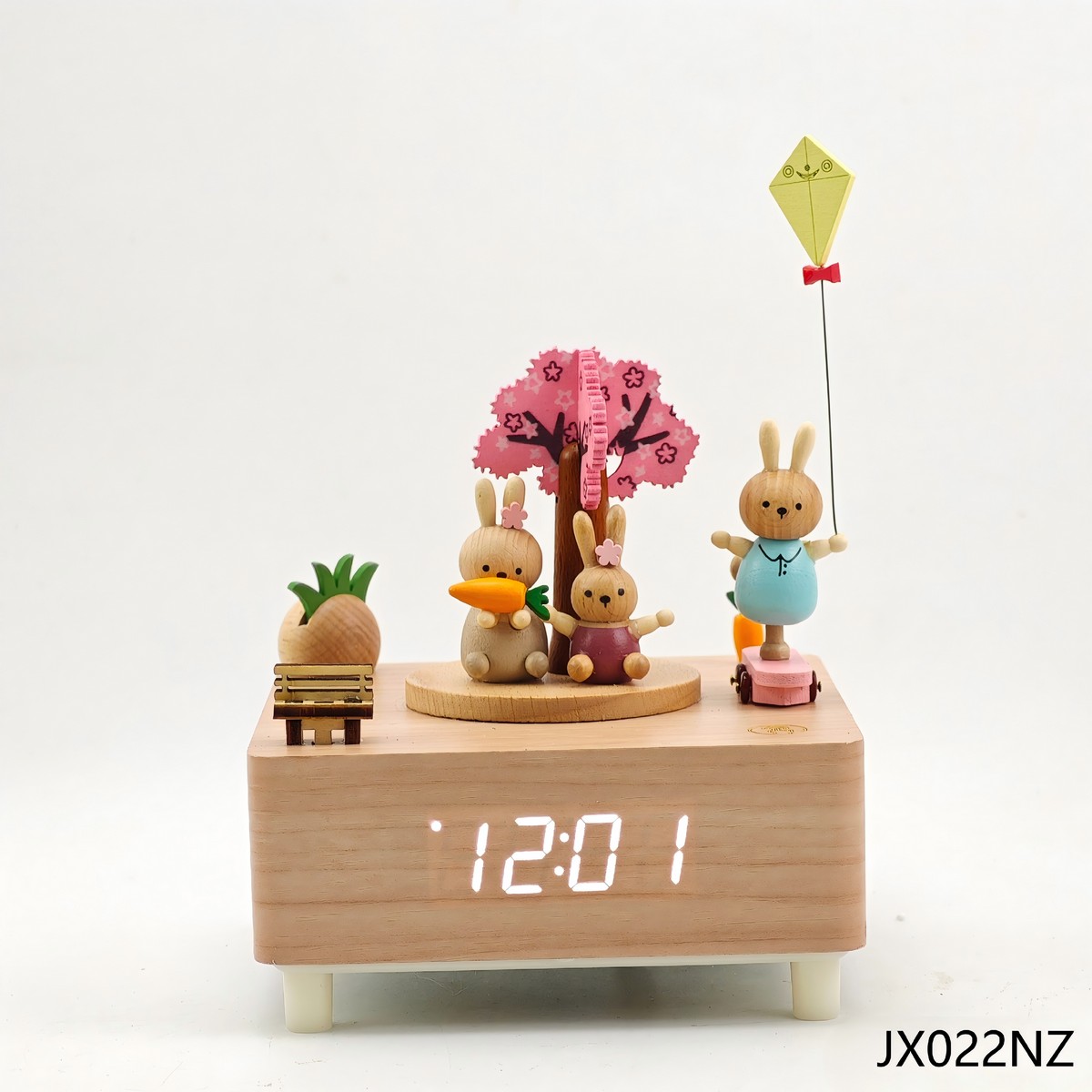 Carillon/Sveglia in Legno - Skateboard Conigli