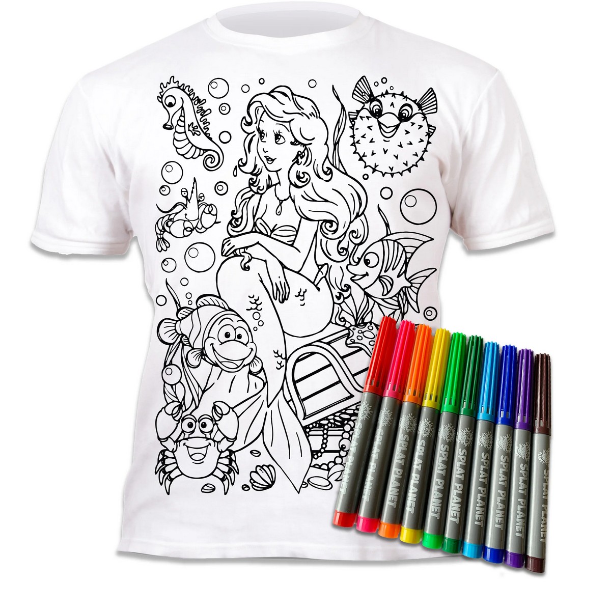 005L.SPL Maglietta da Colorare - Sirenetta