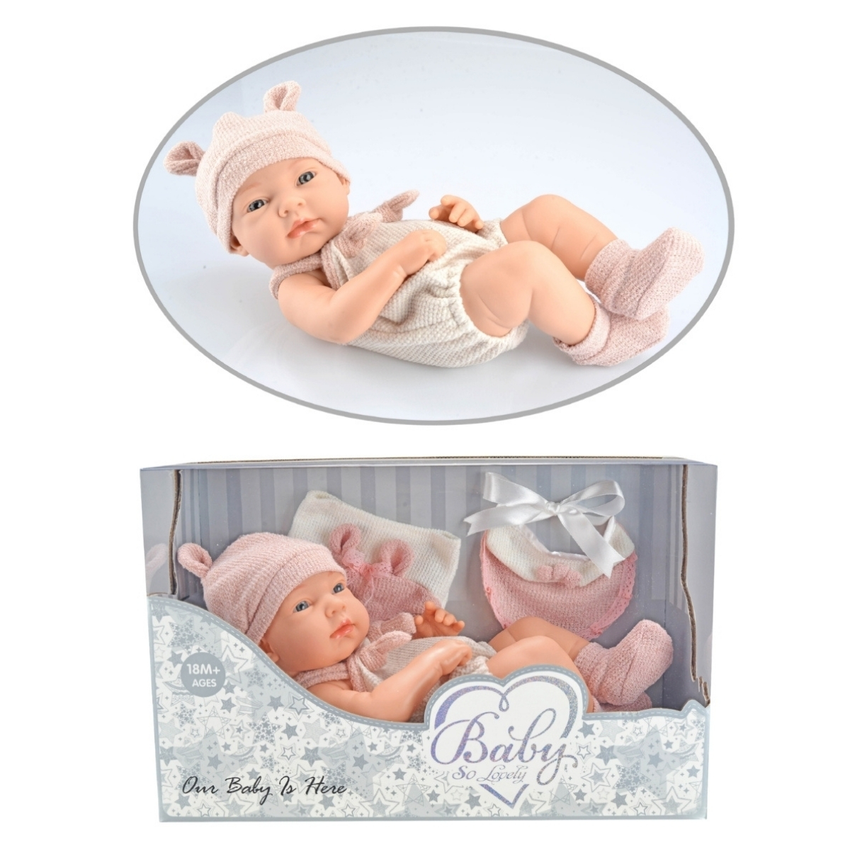 Bebe' 38cm Rosa+Accessori - Corpo Rigido