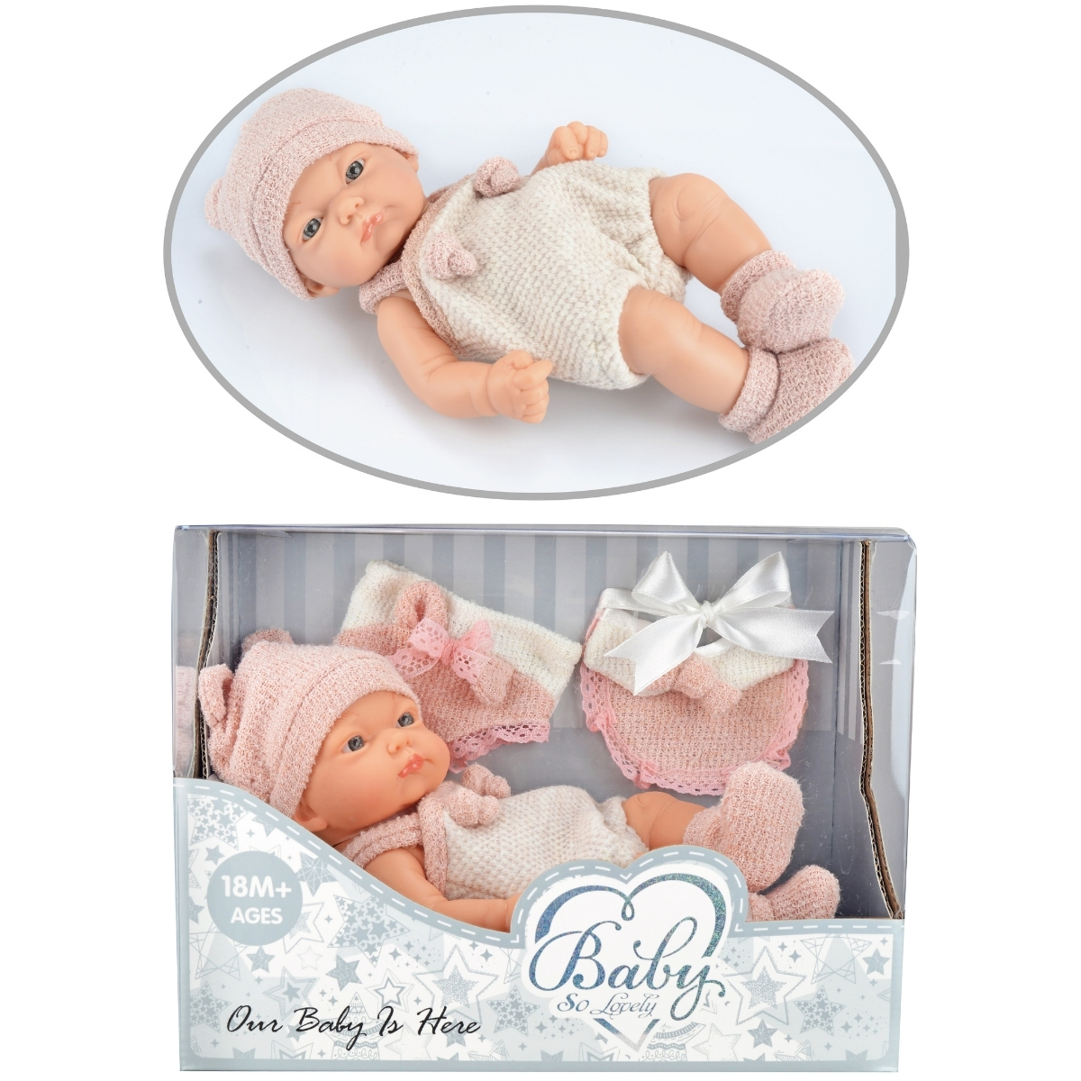 Bebe' 25cm Rosa+Accessori - Corpo Rigido