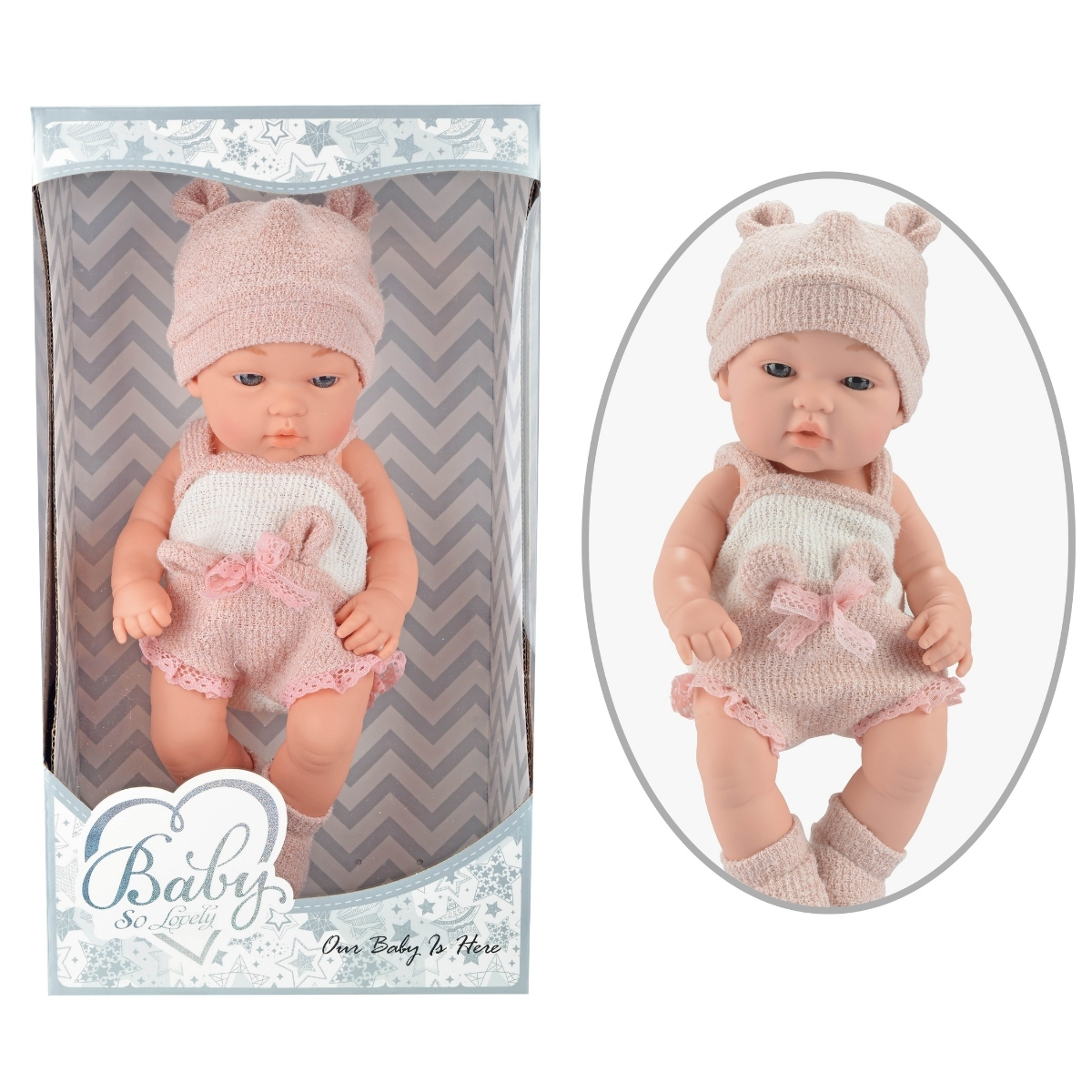 Bebe' 30cm Rosa - Corpo Rigido