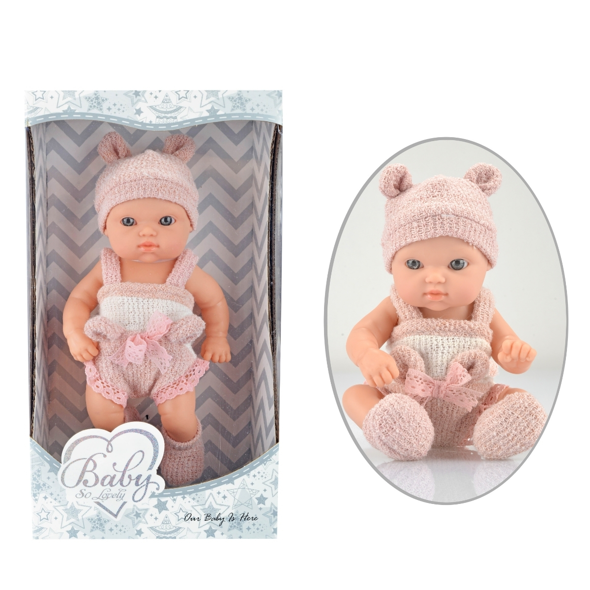 Bebe' 20cm Rosa - Corpo Rigido