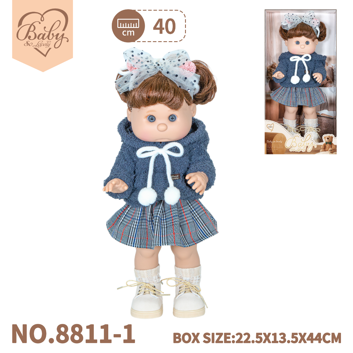 Bambola 38cm - Felpa Blu