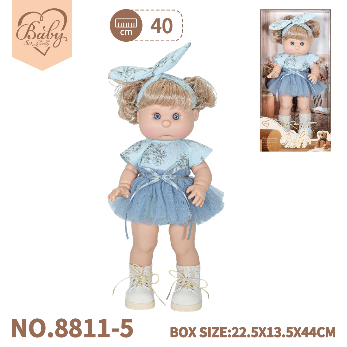 Bambola 38cm - Gonna Azzurra