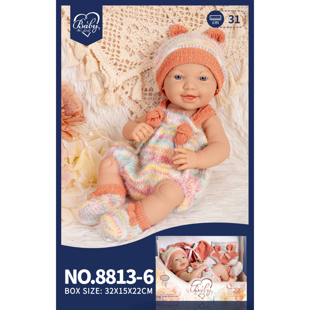 Bebe' 30cm Pesca - Corpo Rigido