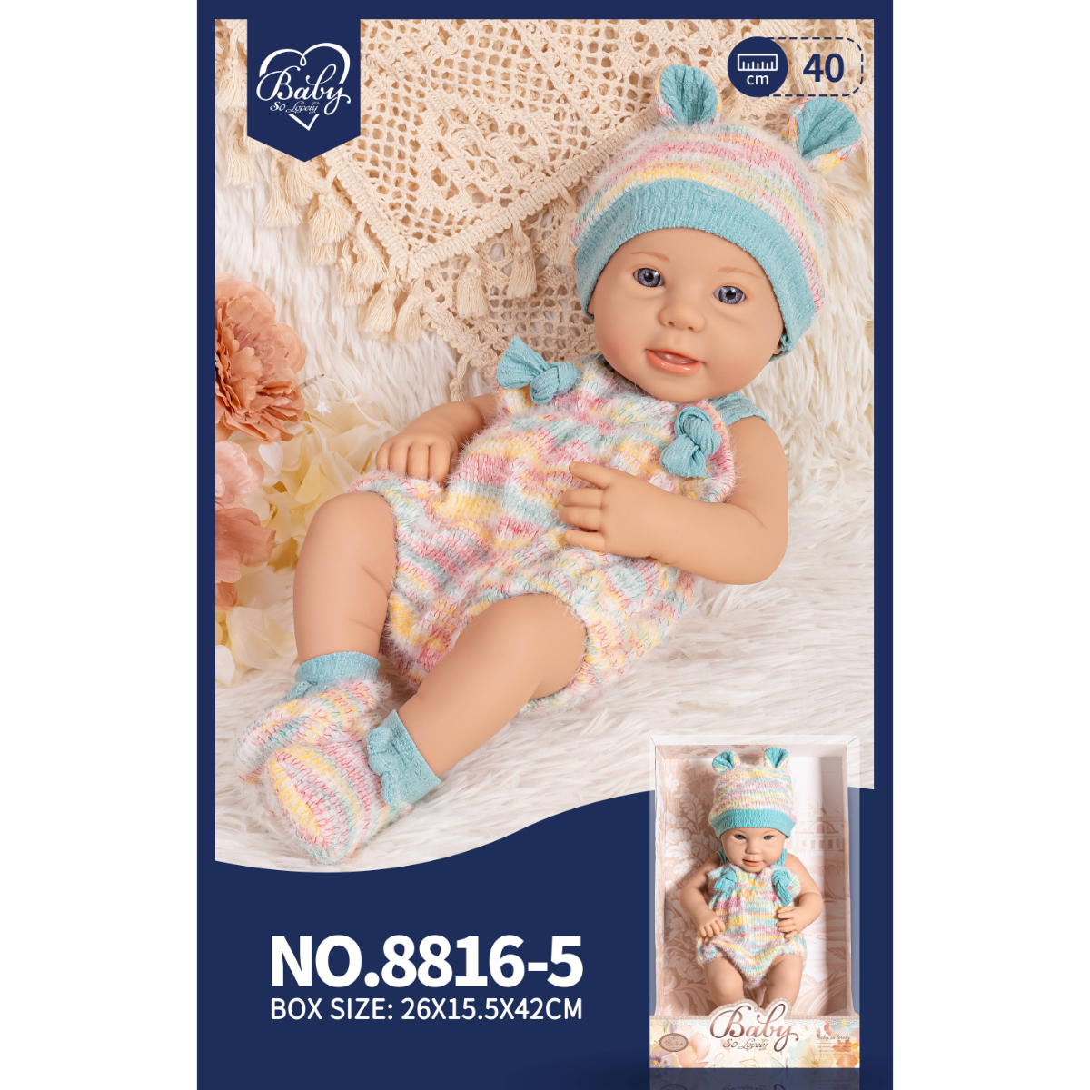 Bebe' 30cm Azzurro - Corpo Rigido