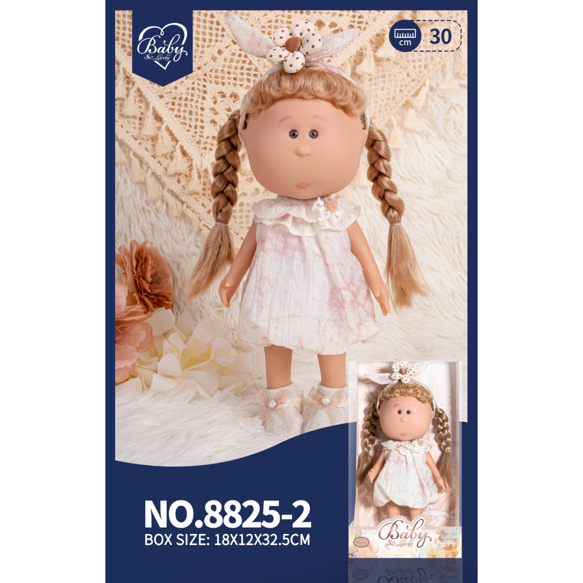 Bambola 30cm - Bionda/Trecce