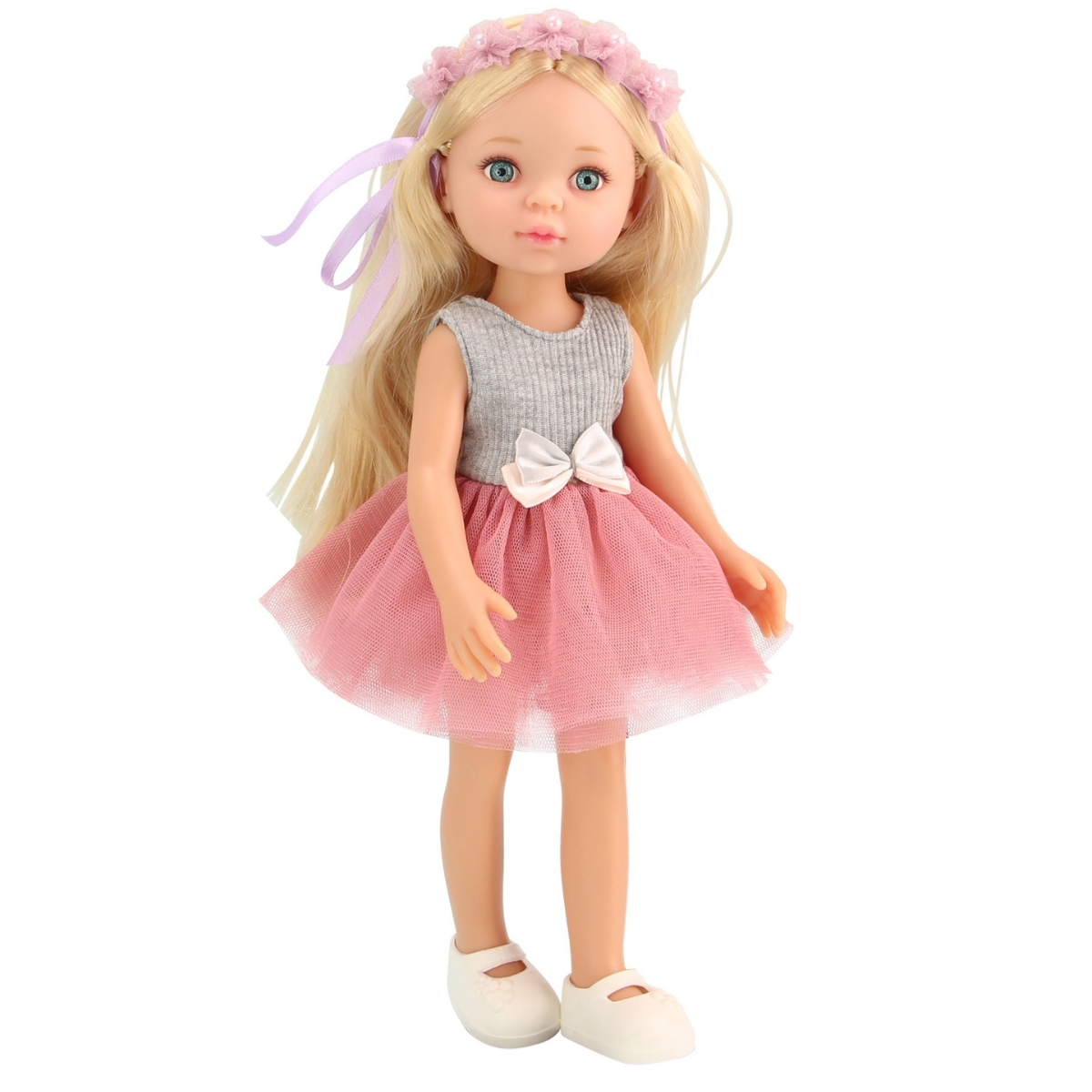 Bambola 33Cm - Abito Grigio/Rosa