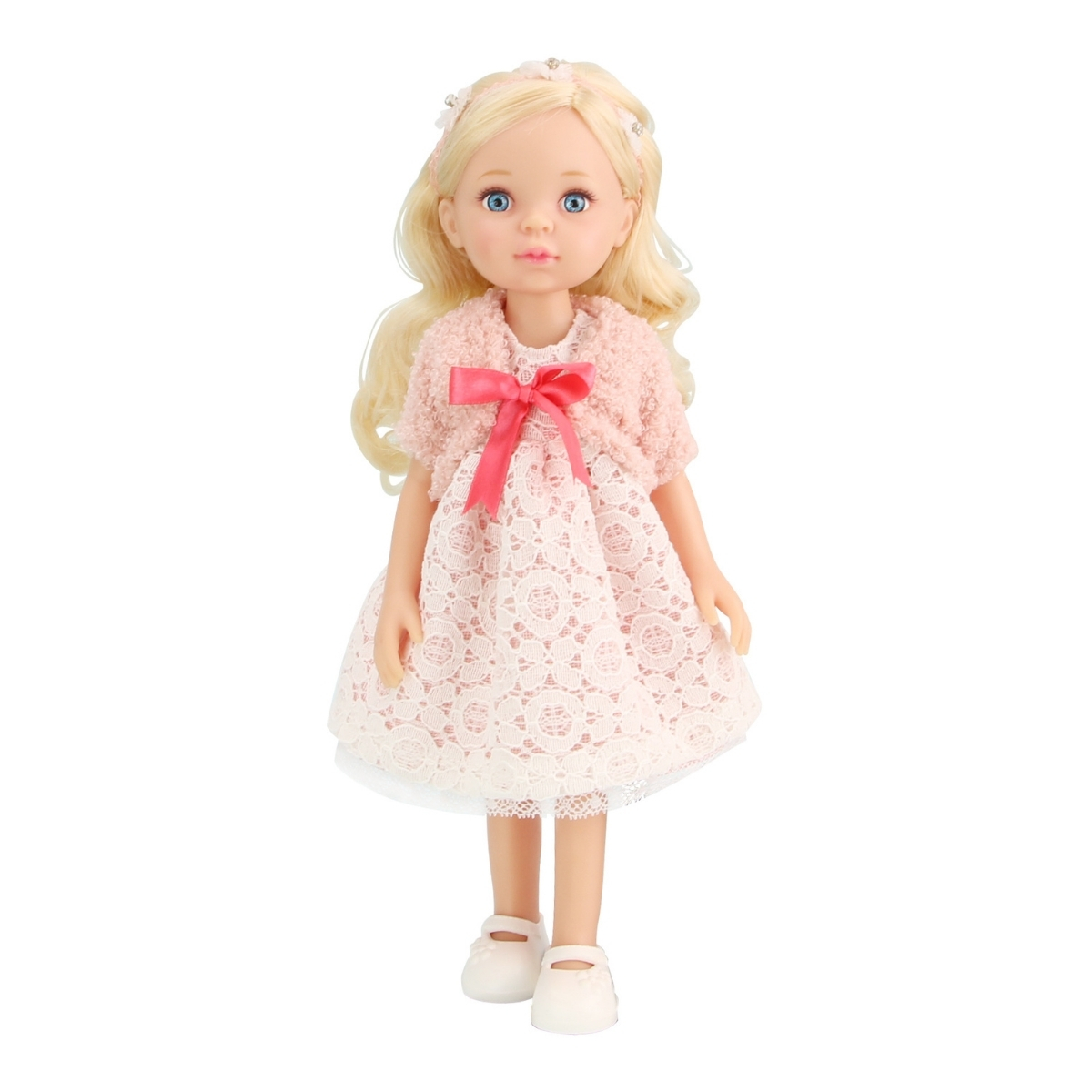 Bambola 33Cm - Abito Bianco/Rosa