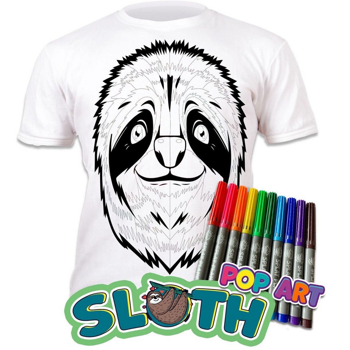 SLOTH3.SPL Maglietta da Colorare - Bradipo