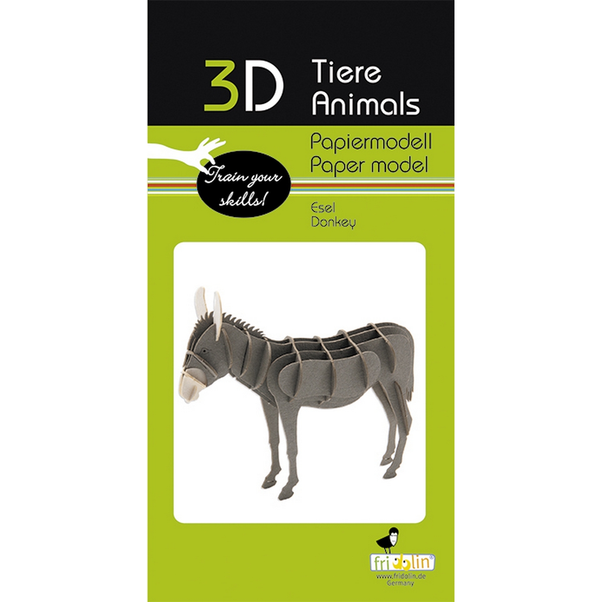 Asino - Modello di carta 3D